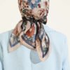 Floral Patterned Soft Scarf Sand Beige - Image 3