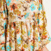 Floral Detail Linen Dress Beige - Image 4