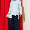 Flower Embroidered Tied Kimono Baby Blue - Image 2