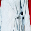 Flower Embroidered Tied Kimono Baby Blue - Image 4