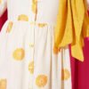Striped Patterned Tiered Dress Mustard – Image 4