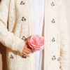 Floral Embroidered Knit Cardigan Beige - Image 4