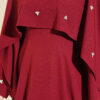 ⁦Embellished Evening Gown with Floral Decorations and Bolero Burgundy⁩ - الصورة ⁦4⁩