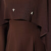 Embellished Evening Gown with Floral Decorations and Bolero Brown – Image 4