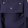 Embellished Evening Gown with Floral Decorations and Bolero Navy Blue - الصورة 2