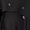 Embellished Evening Gown with Floral Decorations and Bolero Black - Image 4