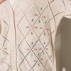 Floral Diamond Pattern Knit Cardigan Beige - Image 4