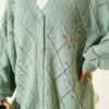 Floral Diamond Pattern Knit Cardigan Hazel – Image 4
