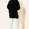 Floral Diamond Pattern Knit Cardigan Black - Image 3