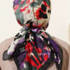 Floral Brush Pattern Elegance Scarf Black - immagine 3