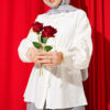 Floral Belted Shirt Ecru