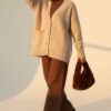 Double Pocket Buttoned Knit Cardigan Beige - immagine 2