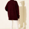 Double Pocket Buttoned Knit Cardigan Burgundy - immagine 3