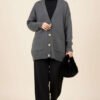Double Pocket Buttoned Knit Cardigan Smoke - Afbeelding 2
