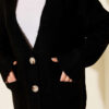 Double Pocket Buttoned Knit Cardigan Black – Bild 4