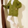 Double Pocket Buttoned Knit Cardigan Leaf Green - Afbeelding 2