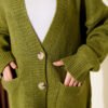 Double Pocket Buttoned Knit Cardigan Leaf Green - Afbeelding 4