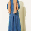Two-Pocket Zip-Up Hem Edge Denim Two-Piece Set Blue – Bild 3