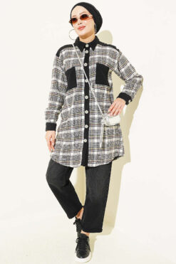 Alternative view of Double Pocket Flannel Shirt Black