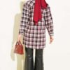 Oversized Checkered Shirt with Double Pockets Smoke – Image 3