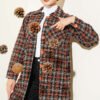 Oversized Checkered Shirt with Double Pockets Black