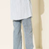 Double Pocket Palazzo Denim Pants Light Charcoal - Image 3