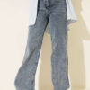 Double Pocket Palazzo Denim Pants Charcoal Black - Afbeelding 2