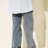 Double Pocket Palazzo Denim Pants Charcoal Black - Afbeelding 3