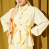 Double Ruffled Tie-Belted Modal Skirt Set Yellow - Imagen 2