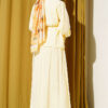 Double Ruffled Tie-Belted Modal Skirt Set Yellow - Imagen 3