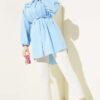 Double Collar Tie Waist Shirt Baby Blue - Image 2