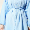 Double Collar Tie Waist Shirt Baby Blue - Image 4
