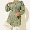 Double Collar Tie Waist Shirt Pistachio Green - Image 5