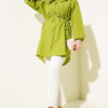 Double Collar Tie Waist Shirt Pistachio Green - Image 2