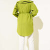 Double Collar Tie Waist Shirt Pistachio Green - Image 3