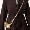 Double Lapel Elastic Waist Two-Piece Set Dark Brown - Image 4
