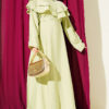 Double Lapel Gold Button Belted Dress Hazel - Afbeelding 2