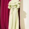Double Lapel Gold Button Belted Dress Hazel - Afbeelding 3