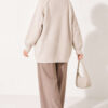 Reversible Zip-up Knit Cardigan Beige – Bild 4