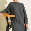 Striped Diamond Pattern Knit Tunic Smoke - Afbeelding 2