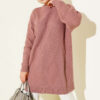 Striped Diamond Pattern Knit Tunic Rose Dust