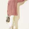 Striped Diamond Pattern Knit Tunic Rose Dust - Afbeelding 2
