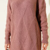 Striped Diamond Pattern Knit Tunic Rose Dust - Afbeelding 4