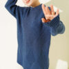 Striped Diamond Pattern Knit Tunic Indigo