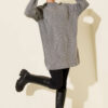 Striped Diamond Pattern Knit Tunic Slate Grey - Afbeelding 2