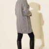 Striped Diamond Pattern Knit Tunic Slate Grey - Afbeelding 3