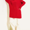 Striped Diamond Pattern Knit Tunic Red - Afbeelding 2