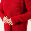 Striped Diamond Pattern Knit Tunic Red - Afbeelding 4