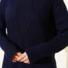 Striped Diamond Pattern Knit Tunic Navy Blue - Afbeelding 4