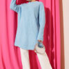 Striped Diamond Pattern Knit Tunic Blue - Afbeelding 2